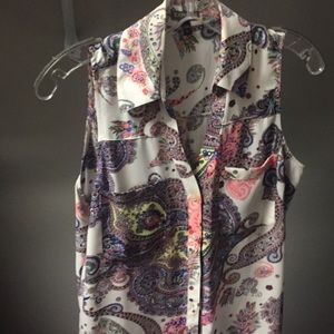Paisley sleeveless blouse